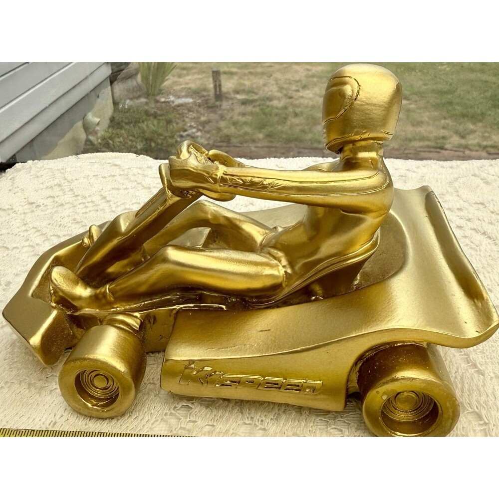 K1 Speed Go-kart track race 1st Place Trophy Gold Racing Souvenir Display